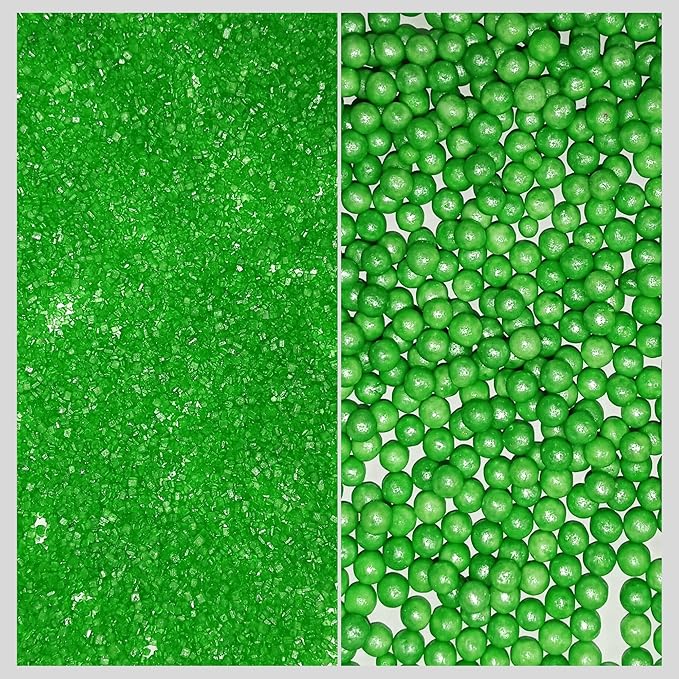 Confect Christmas Sprinkles for Cakes & Cupcakes – Party in Park Pea Green Sprinkles – Edible Celebration Mix with Dragees, Jimmies & Sparkling Sugar – Holiday Baking Decoration – Vegan, Gluten-Free, Nut-Free, Soy-Free, Dairy-Free , Handcrafted Sprinkl...