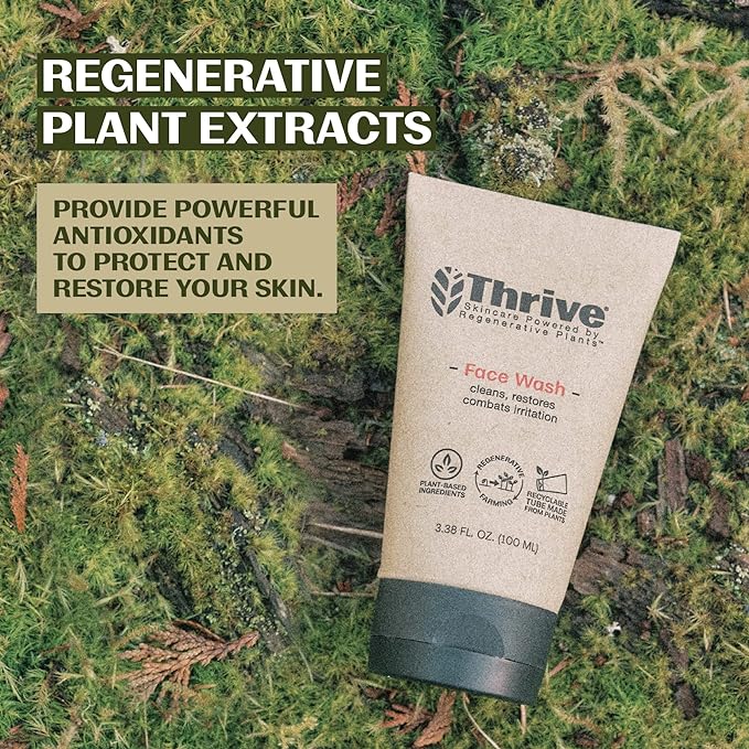 Thrive Natural Care Face Wash Gel - Daily Facial Cleanser - Gently Cleanses Face Without Over Drying - Vegan