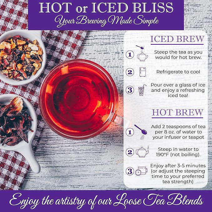 Bellasia Tea Sweet Dreams for Kids Using Real Fruit Pieces - Caffeine Free Herbal Tea Blend with Real Ingredients & Balanced Flavor- Add Loose Leaf Tea to Your Child’s Routine for A Fun & Tasty Drink. 20-25 Cups