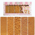 Confect Gold Sprinkles – Assorted 5-Pack for Cake & Cupcake Decoration, Golden Dragees, Jimmies & Sparkling Sugar for Christmas & Birthday Parties | Vegan, Gluten-Free, Nut-Free, Soy-Free, Dairy-Free, Palm Oil-Free -5 Oz