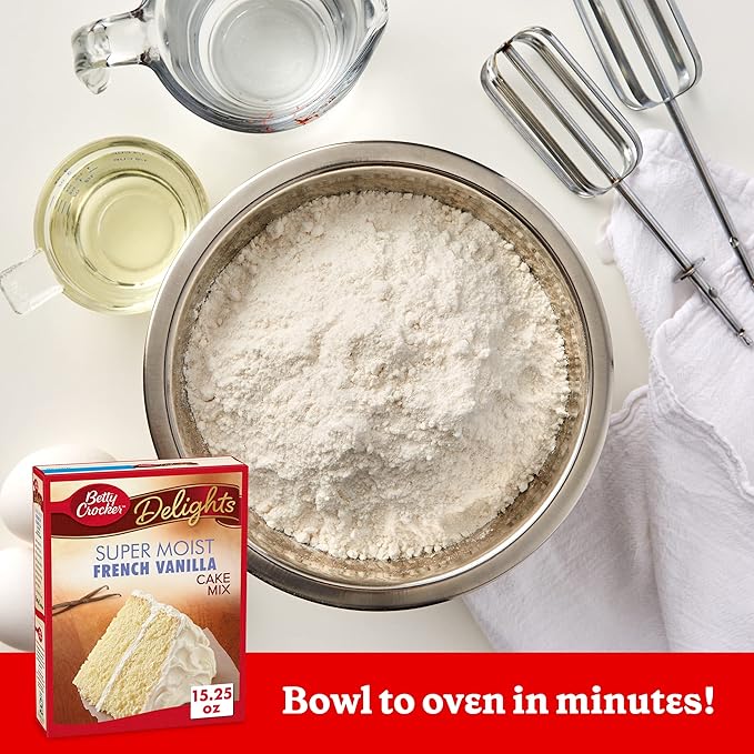 Betty Crocker Super Moist French Vanilla Cake Mix, 15.25 oz (Pack of 6)