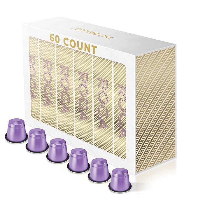 Piu Bello Roga Espresso Coffee Pods for Nespresso Original Machines – Compatible Capsules Pack – Rich & Balanced Taste – Strong Italian Espresso Flavor – Kosher Certified (60 Count, Single Flavor)