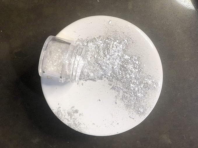 BAKELL White Edible Glitter, 25 Grams | TINKER DUST Edible Glitter | KOSHER Certified | 100% Edible Glitter | Cakes, Cupcakes, Cake Pops, Drinks, Dessert Vegan Glitter & Dusts (25g, White)