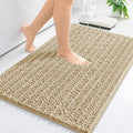 Arotive Luxury Chenille Bathroom Rug Mat, Extra Soft Thick Absorbent Shaggy Bath Rugs, Non-Slip Machine Wash Dry, Plush Bath Mats for Bathroom, Shower and Tub, 30x20, Beige