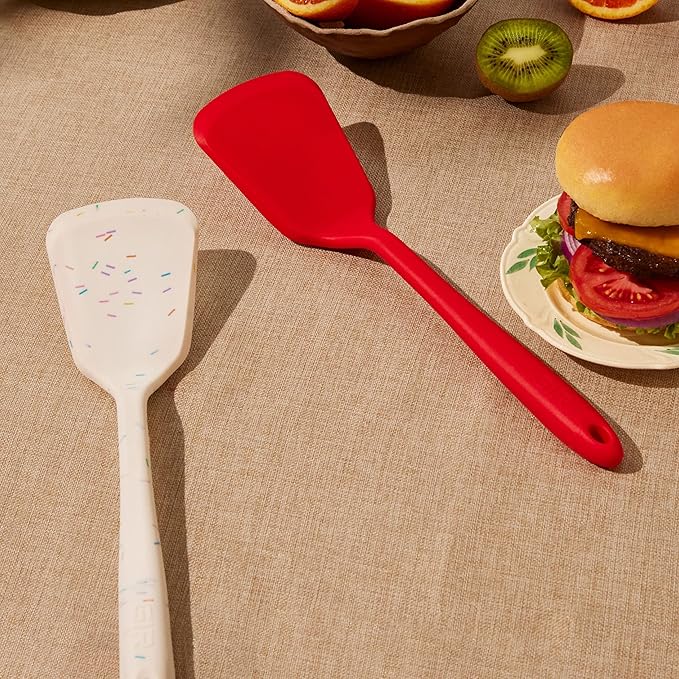 GIR: Get It Right Silicone Spatula Turner - 13-Inch Red - Nonstick Heat-Resistant Silicone Cooking Spatula - Pancake Flipper & BBQ Utensil - Flexible Tip & Sturdy Core