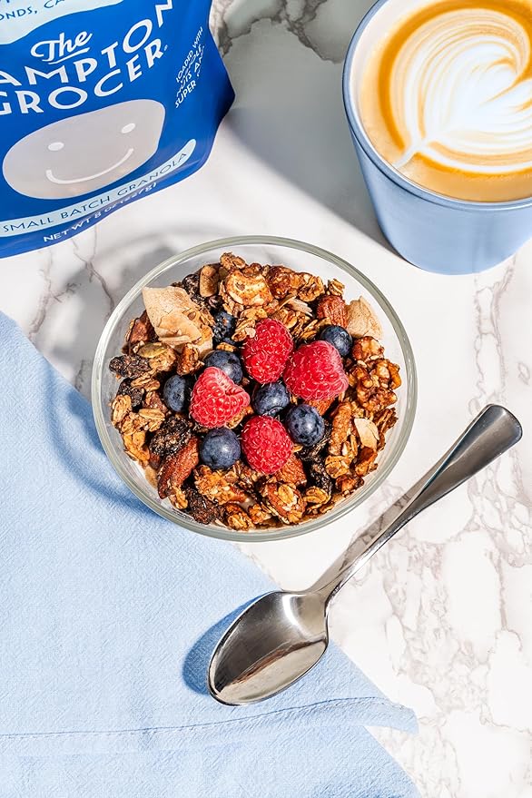 The Hampton Grocer Dried Cherry & Cinnamon Granola, 3 pack - Gluten-Free, No Added Oil, Sweetened with Wildflower Honey - Nut-Packed, Crunchy, Small-Batch, 8oz