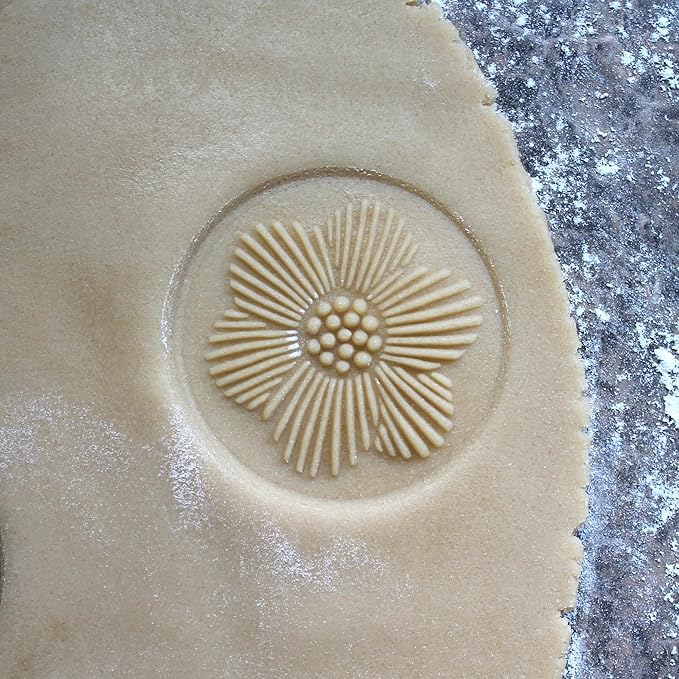 Wood Cookie Stamp, 2.5 Inch (Flower Design CS-121)