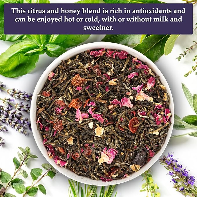 Birdsong Midnight Rosefinch: Organic Jasmine Green Tea with Rose and Orange, Light, Refreshing, Soothin Natural Tea with Citrus and Honey Notes, Medium Caffeine, 15 Pyramid Tea Sachets