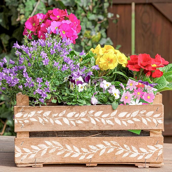 NAKLEO DIY Reusable Plastic Stencil - 15x21cm / 5.8” x 8.3” - Leaves Mini Border - Art Craft Wall Painting Pattern Template Scrapbooking Decoupage - Fabric Furniture Wood