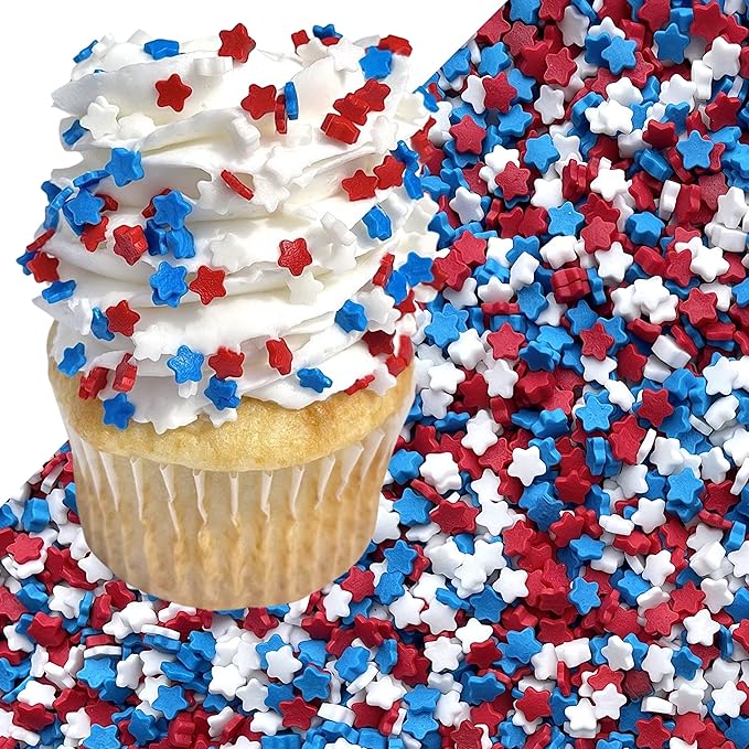 Sprinkles | Colored Sugar | Patriotic Sprinkles | Red white and blue sprinkle | Cocktail sugar | Cupcake sprinkle | Cake sprinkles | Manvscakes | 3 ounces
