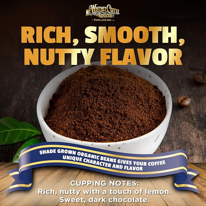 Mt. Whitney Organic Shade Grown, Low Acid Coffee from Peru (Ground, 2 Lb)