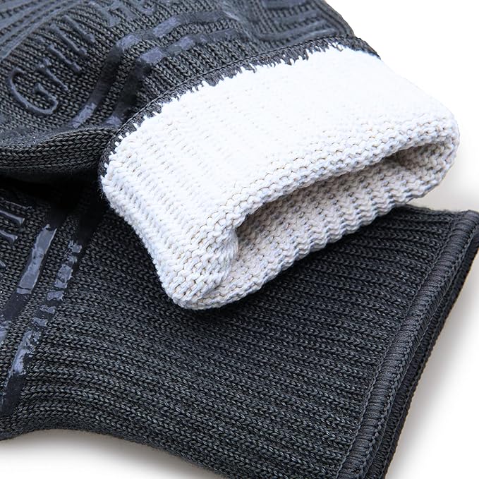 GRILL HEAT AID BBQ Grill Gloves Heat Proof for Grilling – Fireproof 1472°F Heat-Resistant Grill Mitts for Outdoor Barbecue and Smoker, Campfire, Fire Pit, Oven Glove with Fingers for Baking Pizza