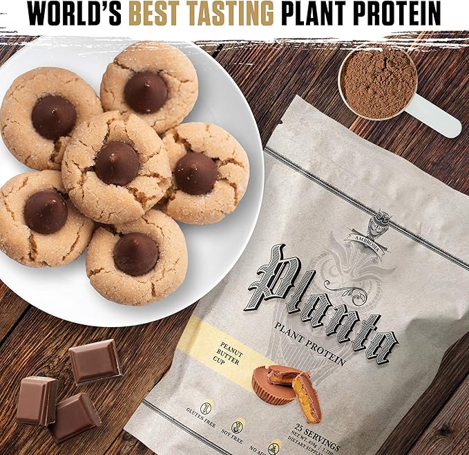 Ambrosia Planta - Premium Plant-Based Protein | Vegan & Keto Friendly | Gourmet Flavors with No Bloating or Stomach Upset | Gluten & Soy Free | No Added Sugar | 25 Servings | Peanut Butter Cup