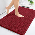 Arotive Luxury Chenille Bathroom Rug Mat, Extra Soft Thick Absorbent Shaggy Bath Rugs, Non-Slip Machine Wash Dry, Plush Bath Mats for Bathroom, Shower and Tub, 30x17, Red