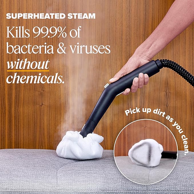 Dupray Neat Steam Cleaner with 40-Piece Accessory Kit, Powerful, chemical-free cleaning for floors, cars, tiles, grout, and more. *Kills 99.9% of Bacteria and Viruses