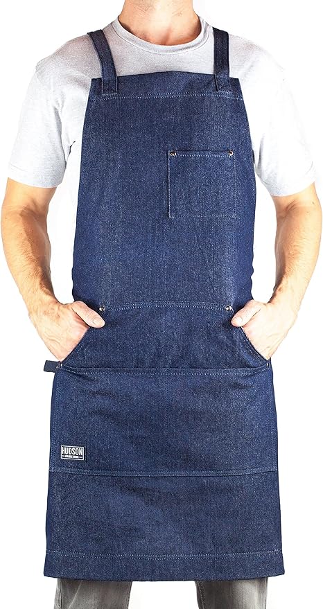 Hudson Durable Goods - Professional Grade Chef Apron for Kitchen, BBQ & Grill