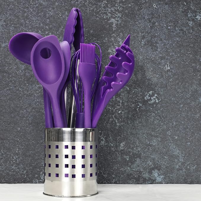 Chef Craft Premium Silicone Basting Brush, 10.25 inch, Purple