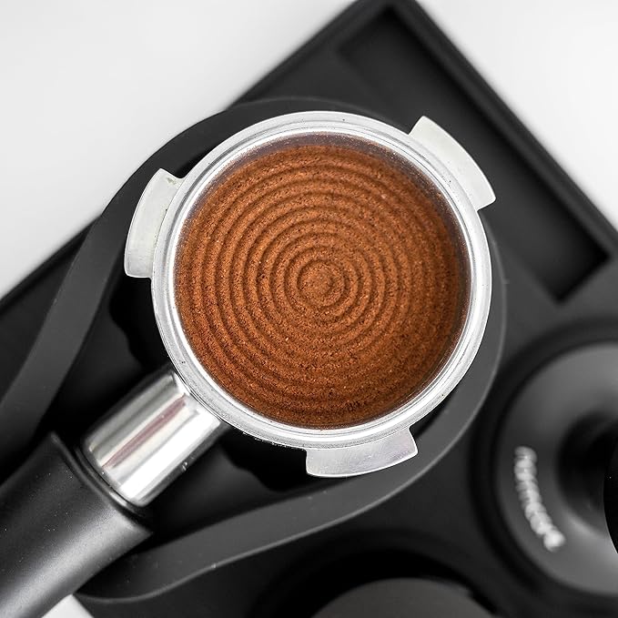 Normcore 51mm Espresso Coffee Tamper with Ripple Base - Spring Loaded Tamper - 15lb / 25lb / 30lbs Replacement Springs - Anodized Aluminum Handle and Stand