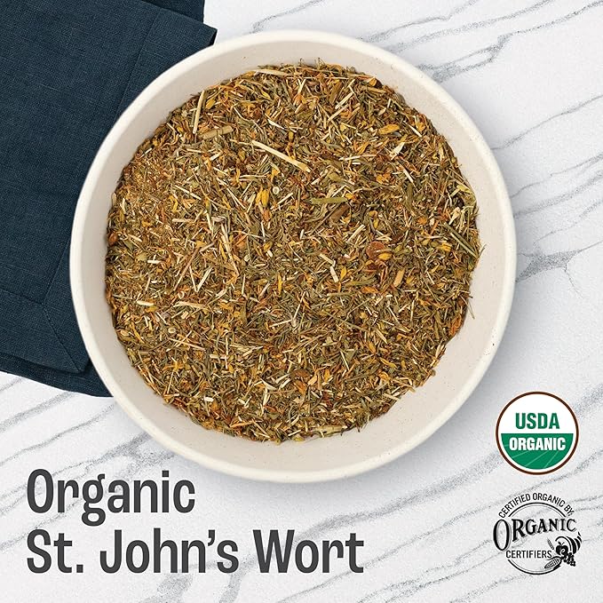 J Mac Botanicals, Organic St John's Wort herb (4 oz) loose leaf St. Johns Wort tea