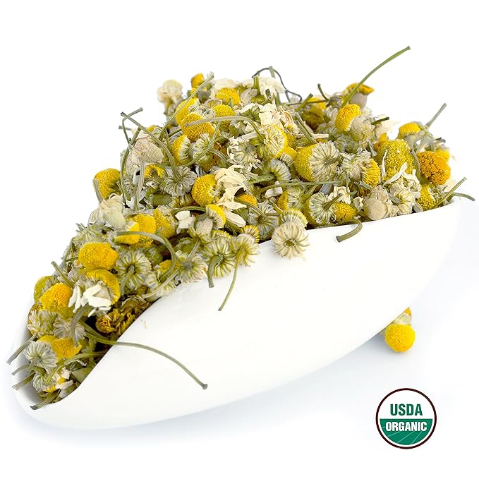 Chamomile Tea 1LB (16Oz) 100% CERTIFIED Organic (USDA seal) Chamomile Flowers Herbal Tea (Matricaria Chamomilla) in 1 lb Bulk BPA-free Resealable Bags from U.S. Wellness