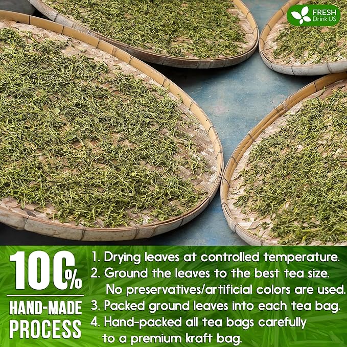 FreshDrinkUS, Premium 40 Rosemary Leaf Tea Bags, 100% Natural and Pure Rosemary Dried Leaves, Pure Rosemary Herbal Tea, No Additives, No Caffeine, No Gluten, Vegan.