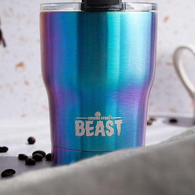 Beast 10 oz Tumbler Stainless Steel Vacuum Insulated Coffee Ice Cup Double Wall Travel Flask (Rainbow)