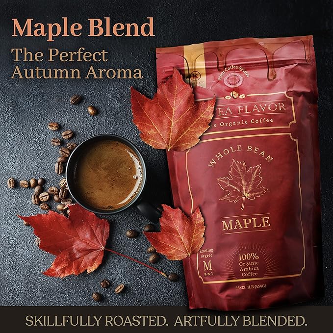 Coffea Flavor Fine Organic Coffee - Maple Ground Coffee Medium Roast | 100% Arabica Coffee| Perfect for Espresso | USDA Certified Organic | Fair Trade | Grown and Roast in the Caribbean |16 Oz