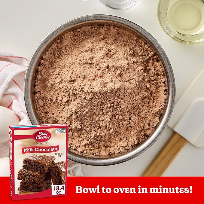 Betty Crocker Milk Chocolate Brownie Mix Family Size, 18.4 oz (Pack of 6)