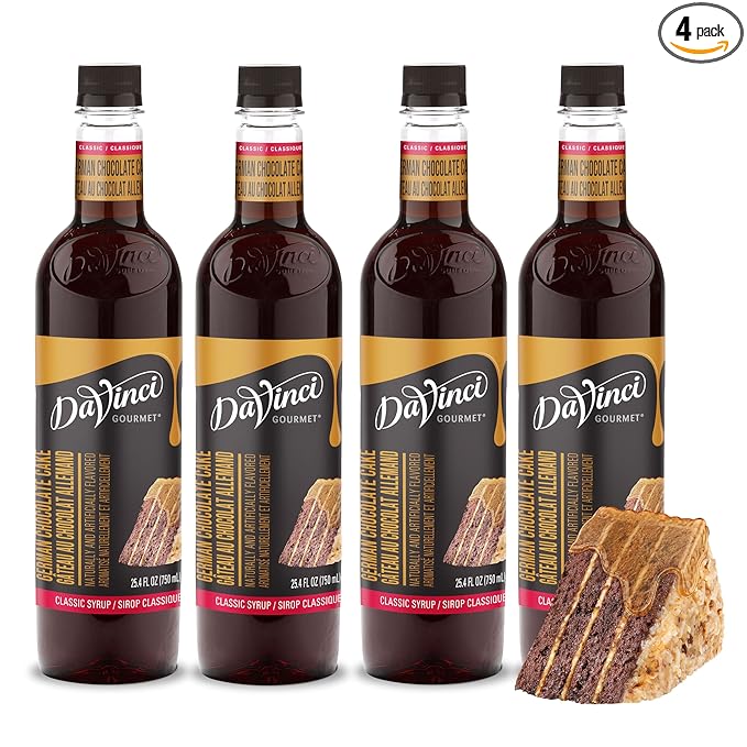 DaVinci Gourmet Classic German Chocolate Cake Syrup, 25.4 Fluid Ounces (Pack of 4)