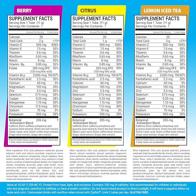 Zipfizz Daily Energy Drink Powder, Variety Pack, 15 Pack | 3-in-1 Sustained Energy, Rapid Hydration, and Essential Vitamins | Sugar-Free | Electrolyte Powder | Contains Vitamin B-12 & Antioxidants