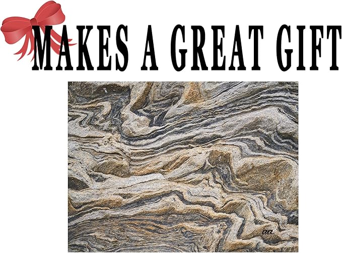 Rogue River Tactical Brown Gray Granite Stone Marbled Pattern Textured Marble Art Kitchen Glass Cutting Board Modern Decorative Gift Abstract Wavy Contrast Design