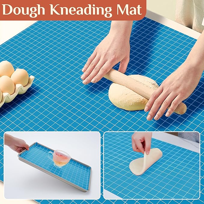 Silicone Baking Mat, 16 IN x 6 FT Free Cutting Baking Sheet, Non-Stick Reusable Dough & Pastry Mat, Non-Slip Silicone Mat Roll for Air Fryer Liner, Freeze Dryer, Oven Baking Pan, Kitchen Counter