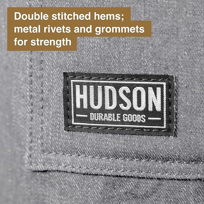 Hudson Durable Goods - Professional Grade Chef Apron for Kitchen, BBQ & Grill