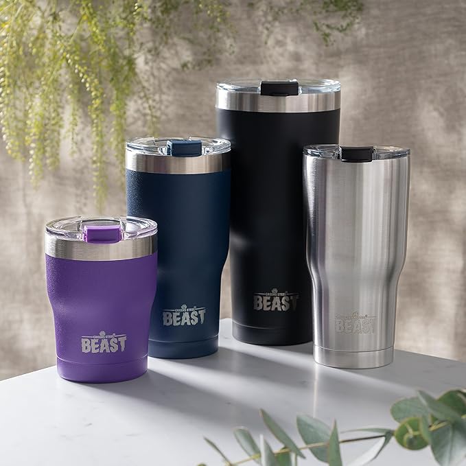 Beast 10 oz Tumbler Stainless Steel Vacuum Insulated Coffee Ice Cup Double Wall Travel Flask (Purple)
