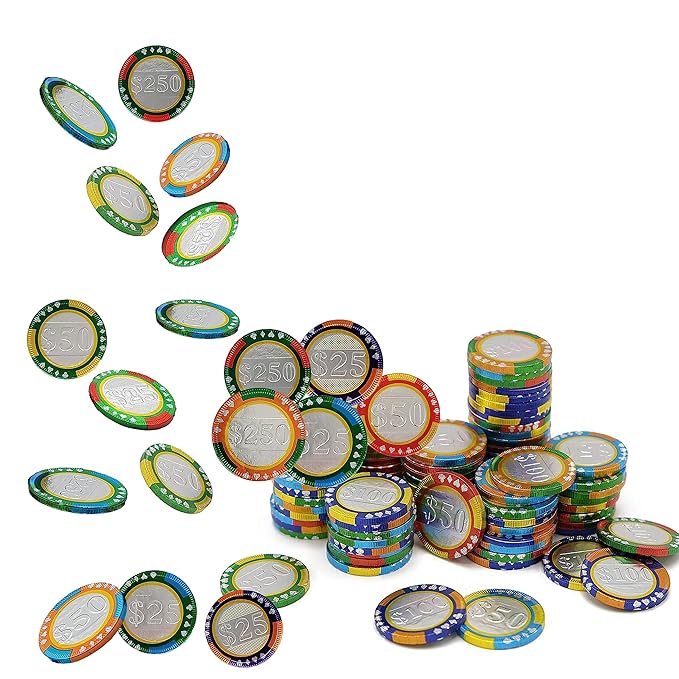 Fruidles 25-Pack Casino Poker Chips, Belgian Milk Chocolate Coins, Kosher Certified Dairy, Non GMO