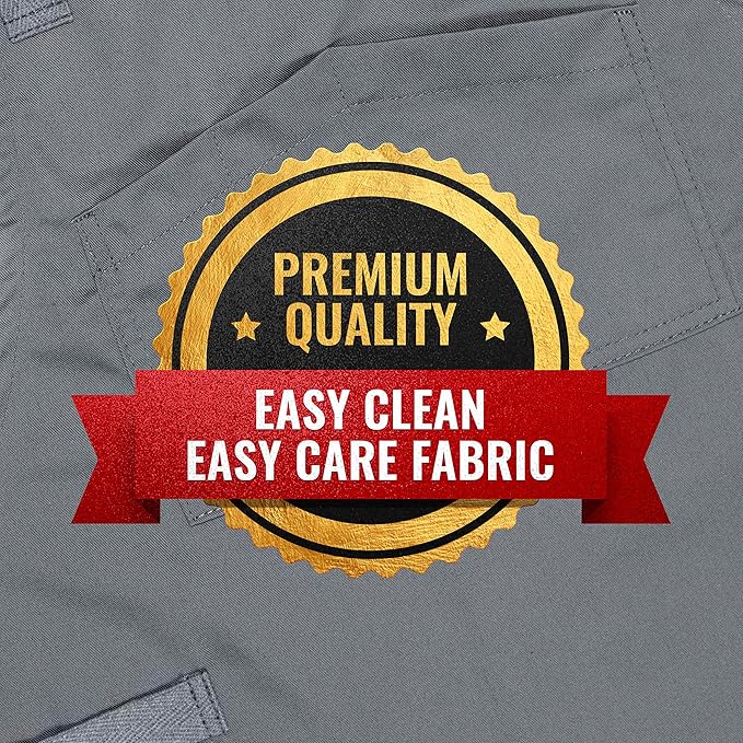 Under NY Sky Chef Apron – Professional Gray Twill – Cotton Straps - Smart Pockets - Adjustable for Men and Women – Pro Chef, Cook, Kitchen, Baker, Barista, Bartender, Server Aprons